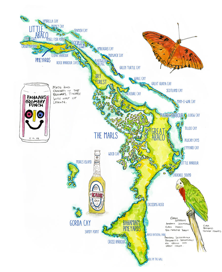 Map of Abaco Islands