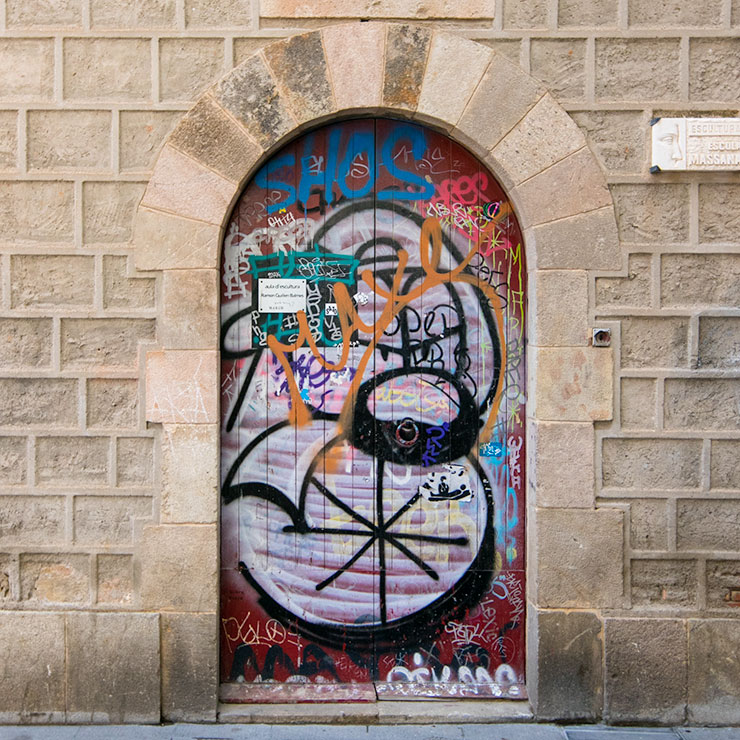 Arched Graffiti Door