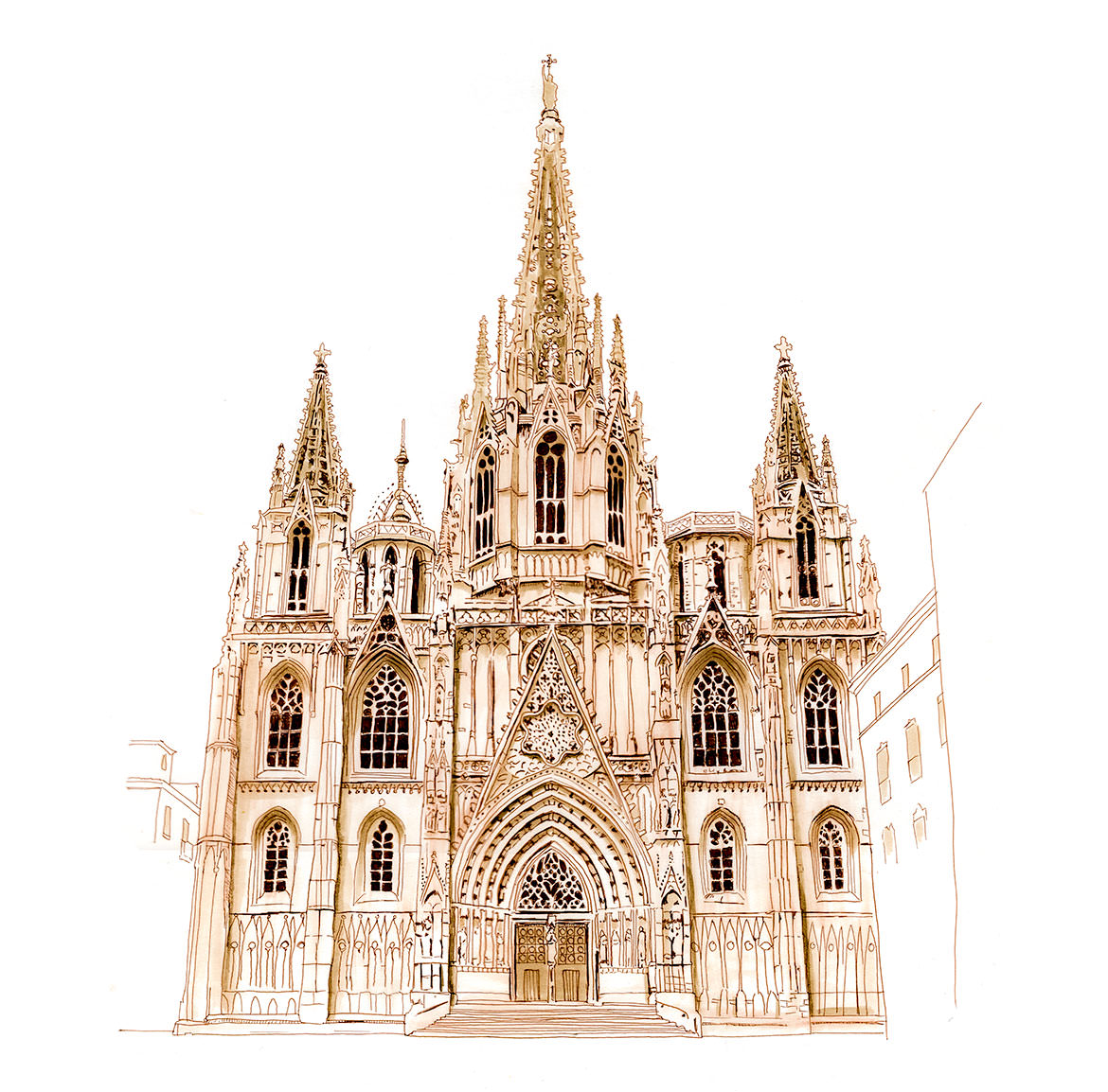 Sketch of the Barcelona Cathedral