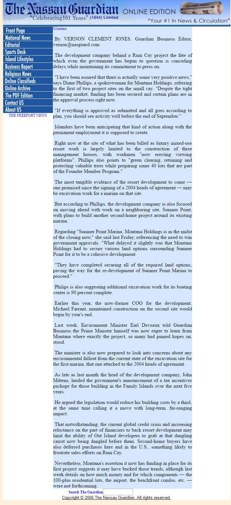 Nassau Guardian Article on Rum Cay