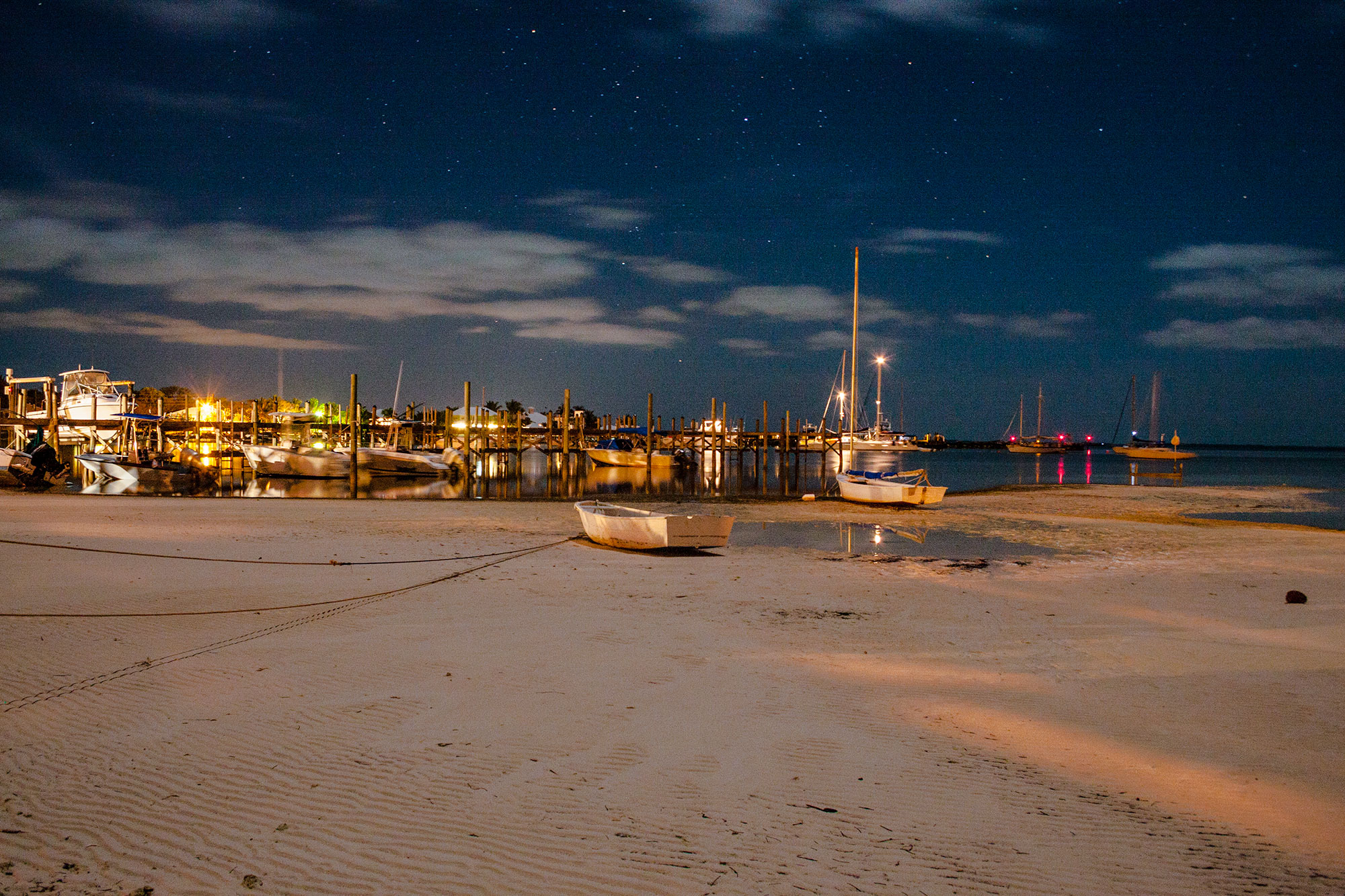 Settlement and Harbor at Great Guana Cay, Abaco, Bahamas
