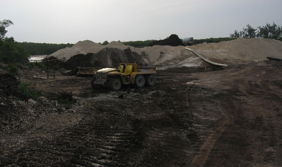 The mangroves of the Bakers Bay area of Great Guana Cay are turned into a grim construction site.