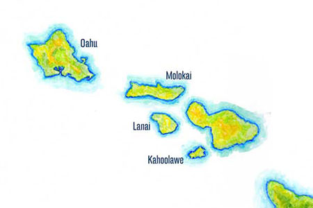 Hawaiian Islands Map