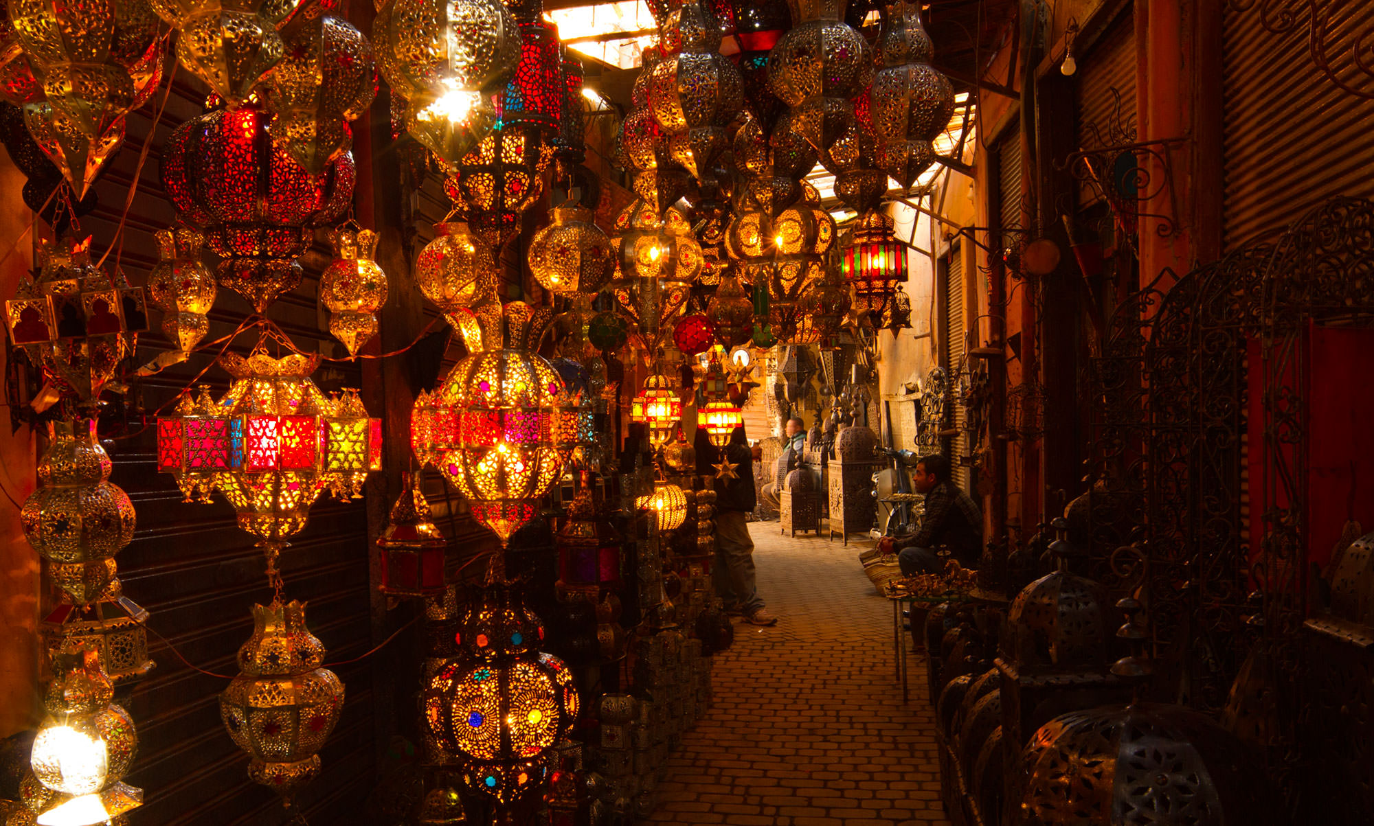 Lamps for sale in the Marrakech souks