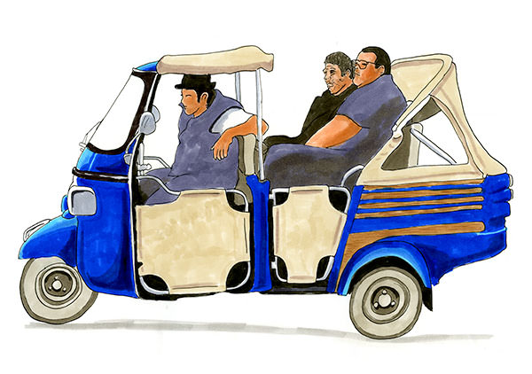 Sketch of Taxi in Palermo