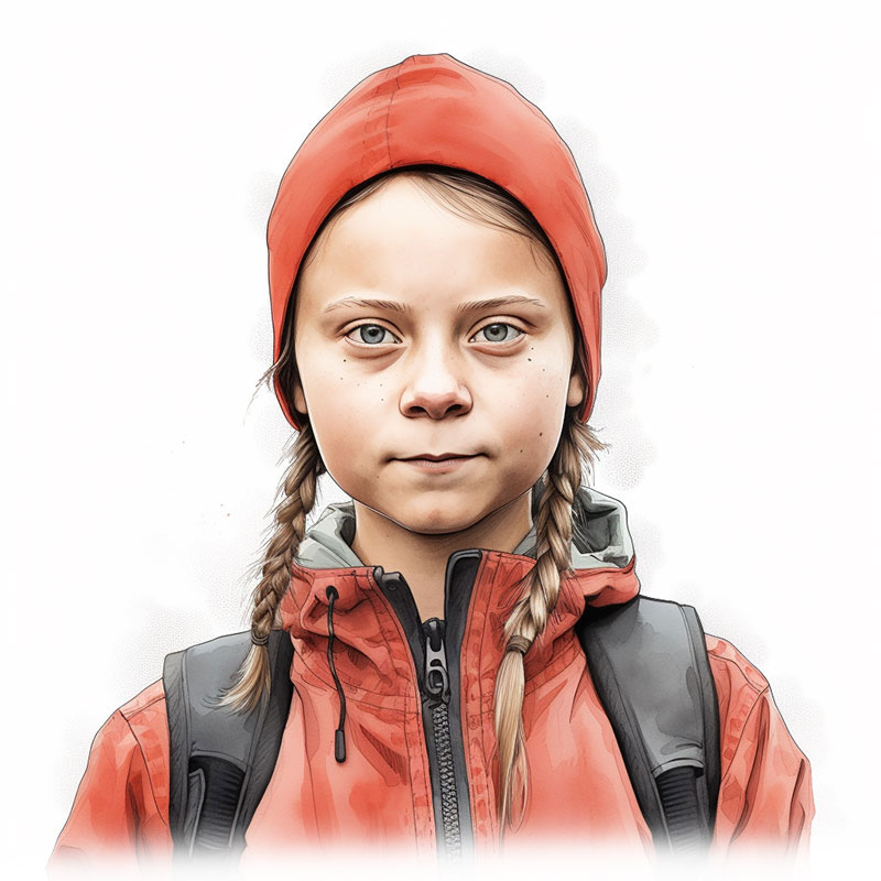 Greta Thunberg looking resilient while being verbally attacked by Patrick Moore