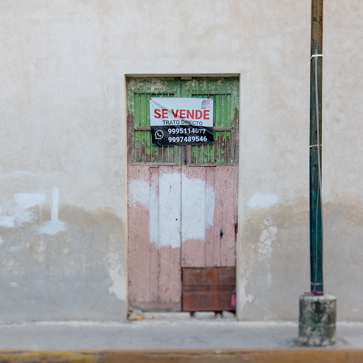 Pink-green Door in Yucatán, Mexico