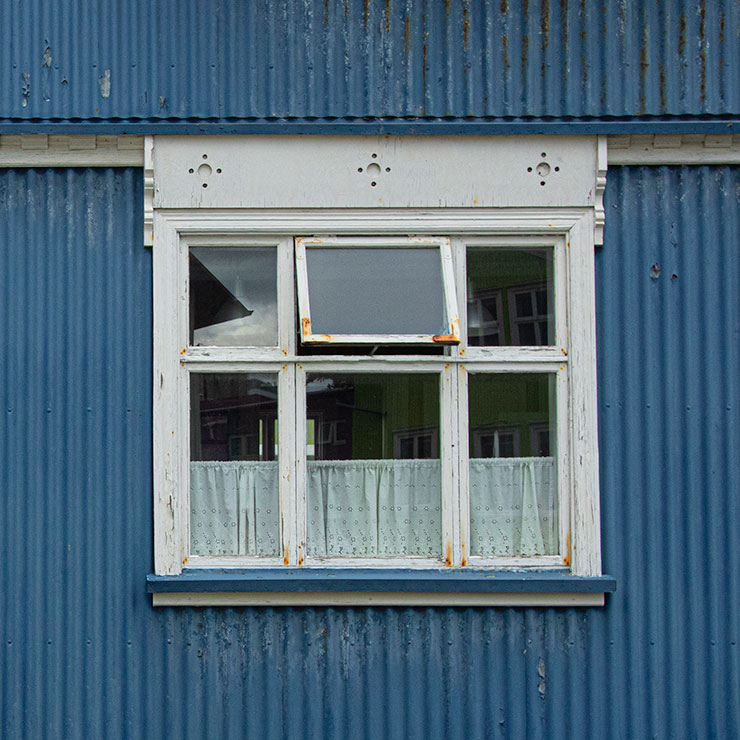 Blue window in Reykjavík