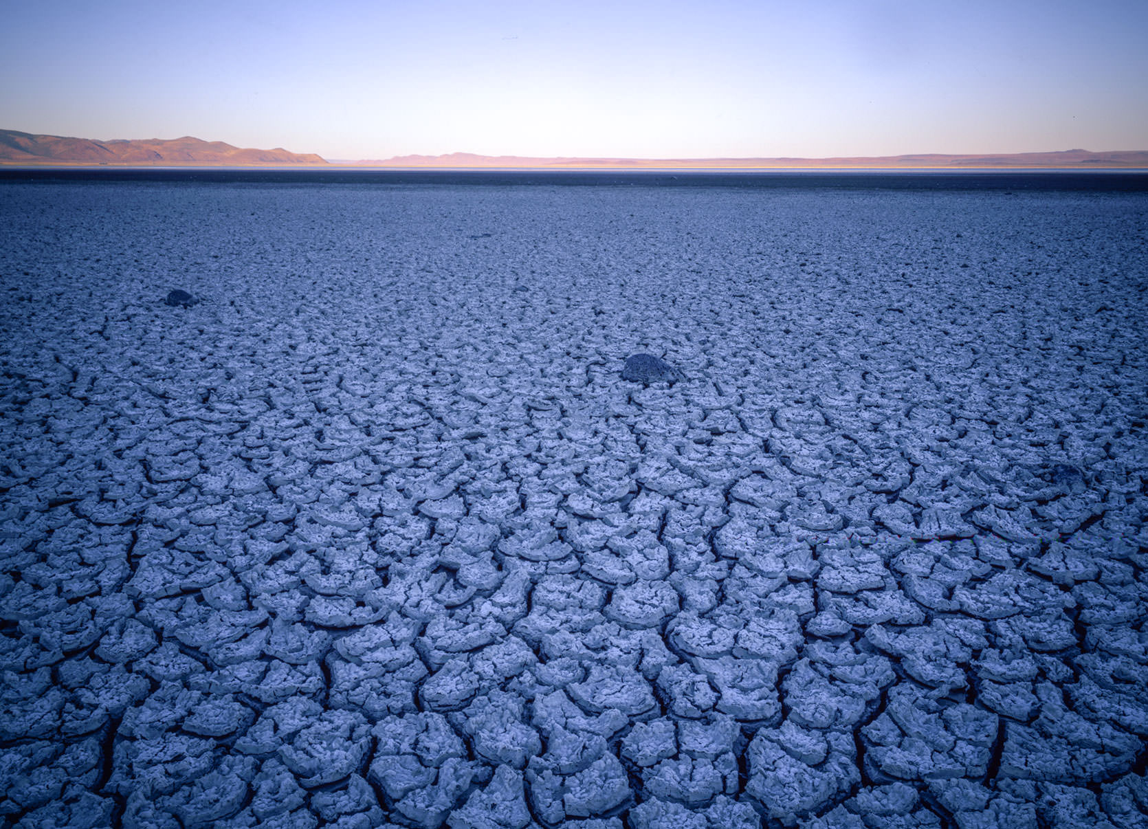 Cracked, dry mud at Summer Lake, Oregon.