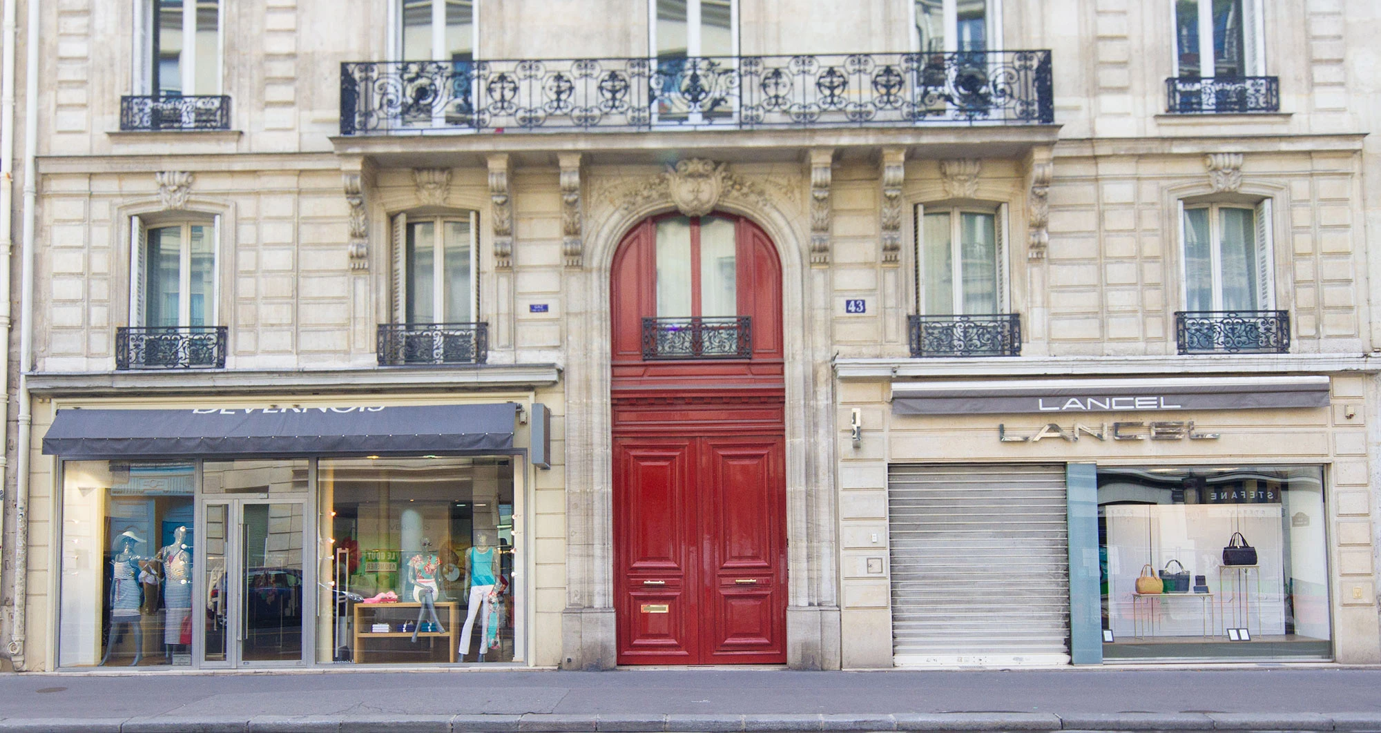 Red doorway in Paris, France