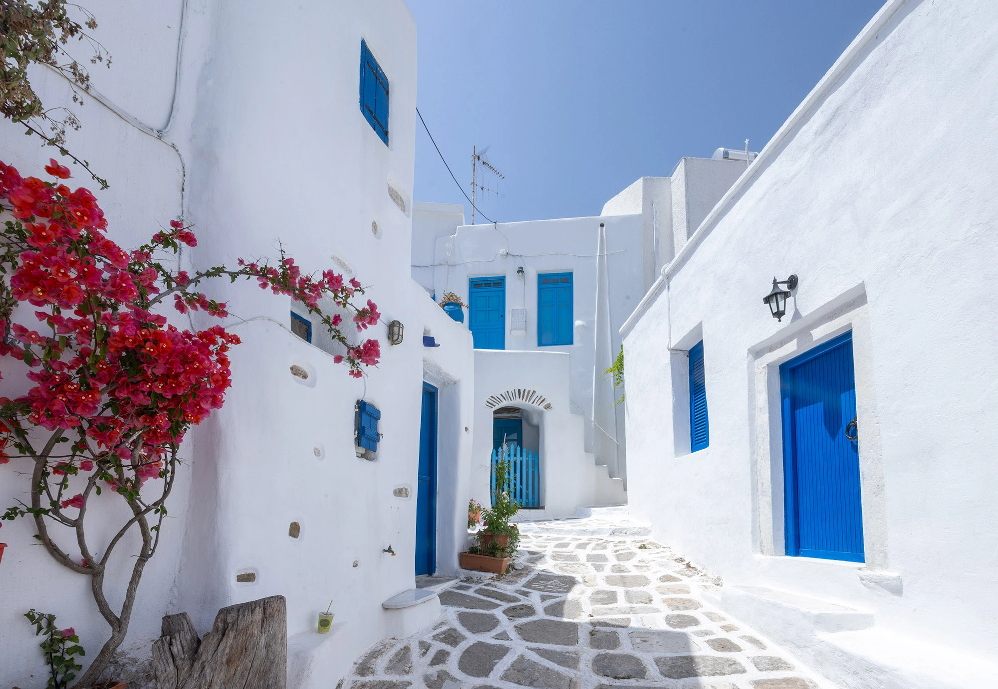 View of homes in Lefkes, Greece