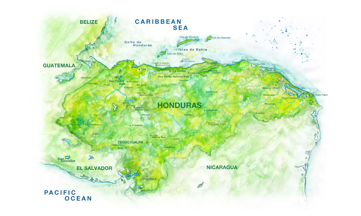 Map of Honduras