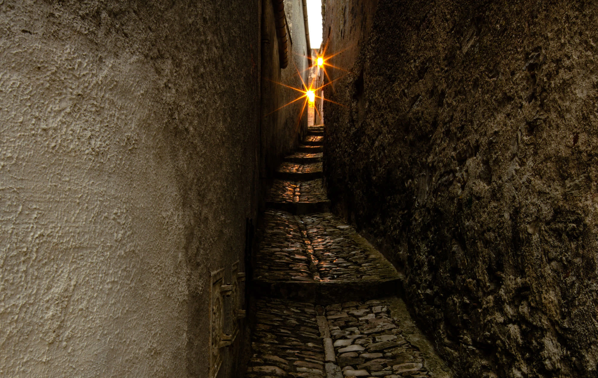 A narrow alley in Erice, Sicily.